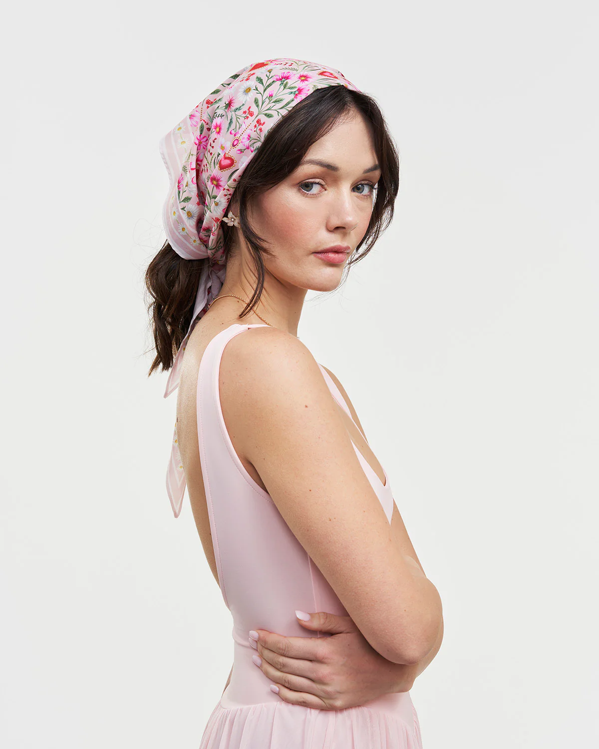 Penelope Pink Heart Triangle Scarf - Image 2