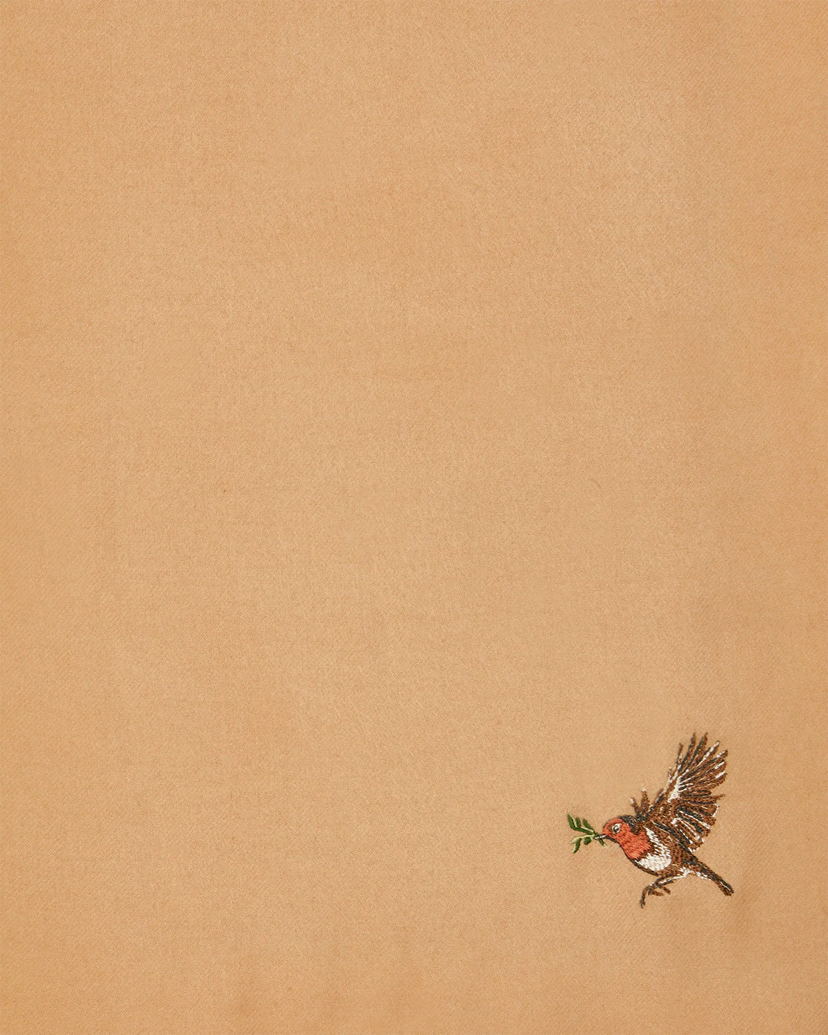 Robin Embroidered Cosy Camel Scarf - Image 3