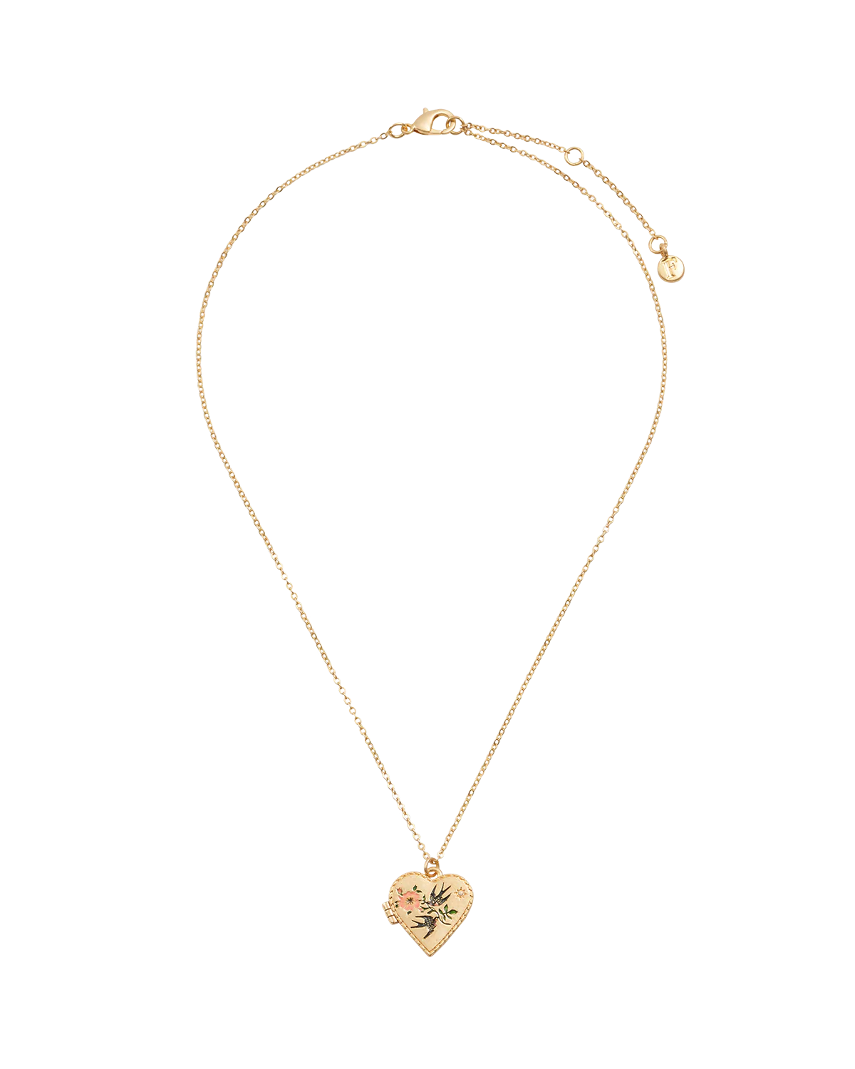 Swallow Heart Locket Chain Necklace - Image 5