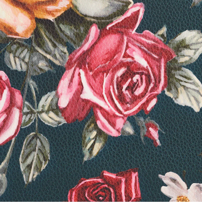 Teal Roses Structured Tote Medium - Image 4