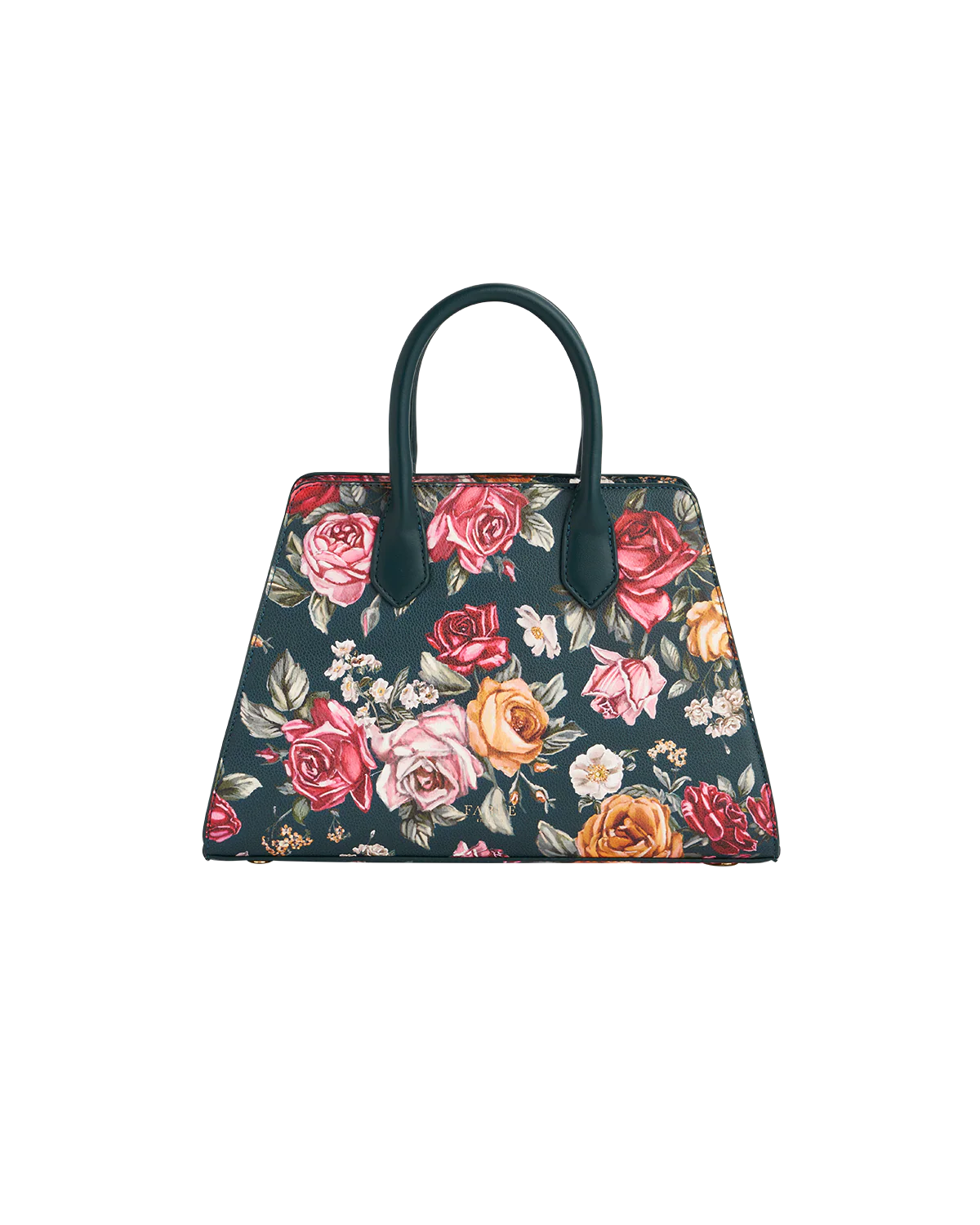 Teal Roses Structured Tote Medium - Image 5