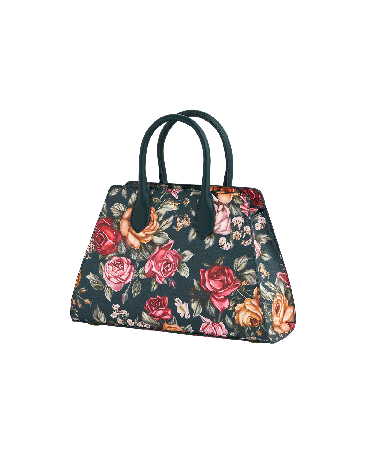 Teal Roses Structured Tote Medium - Image 6