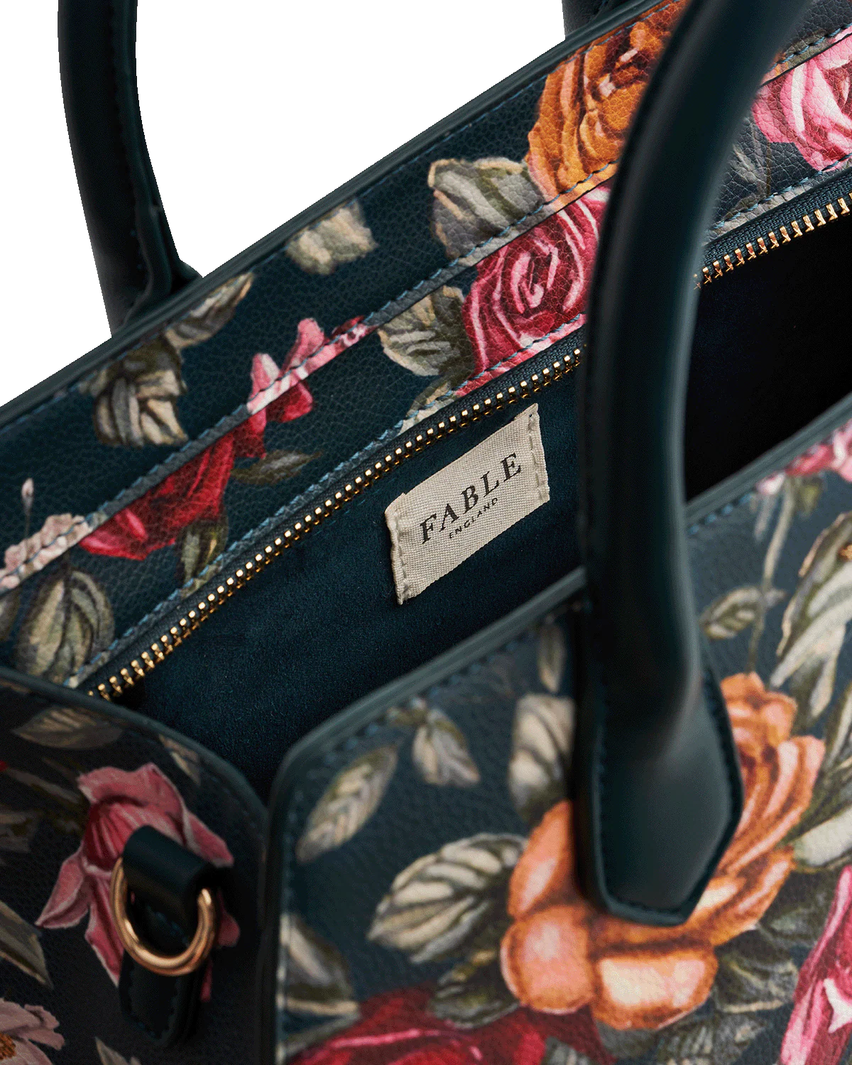 Teal Roses Structured Tote Medium - Image 7