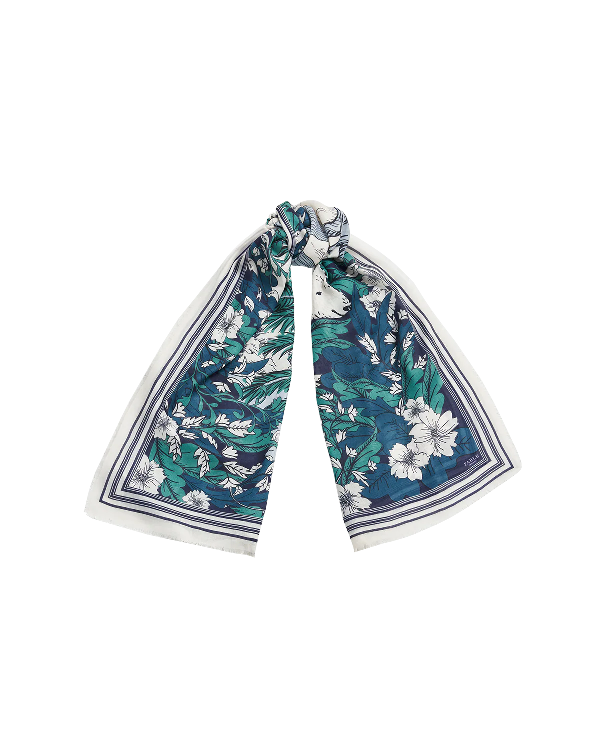 Blue Solara Winter Scene Long Scarf - Image 3