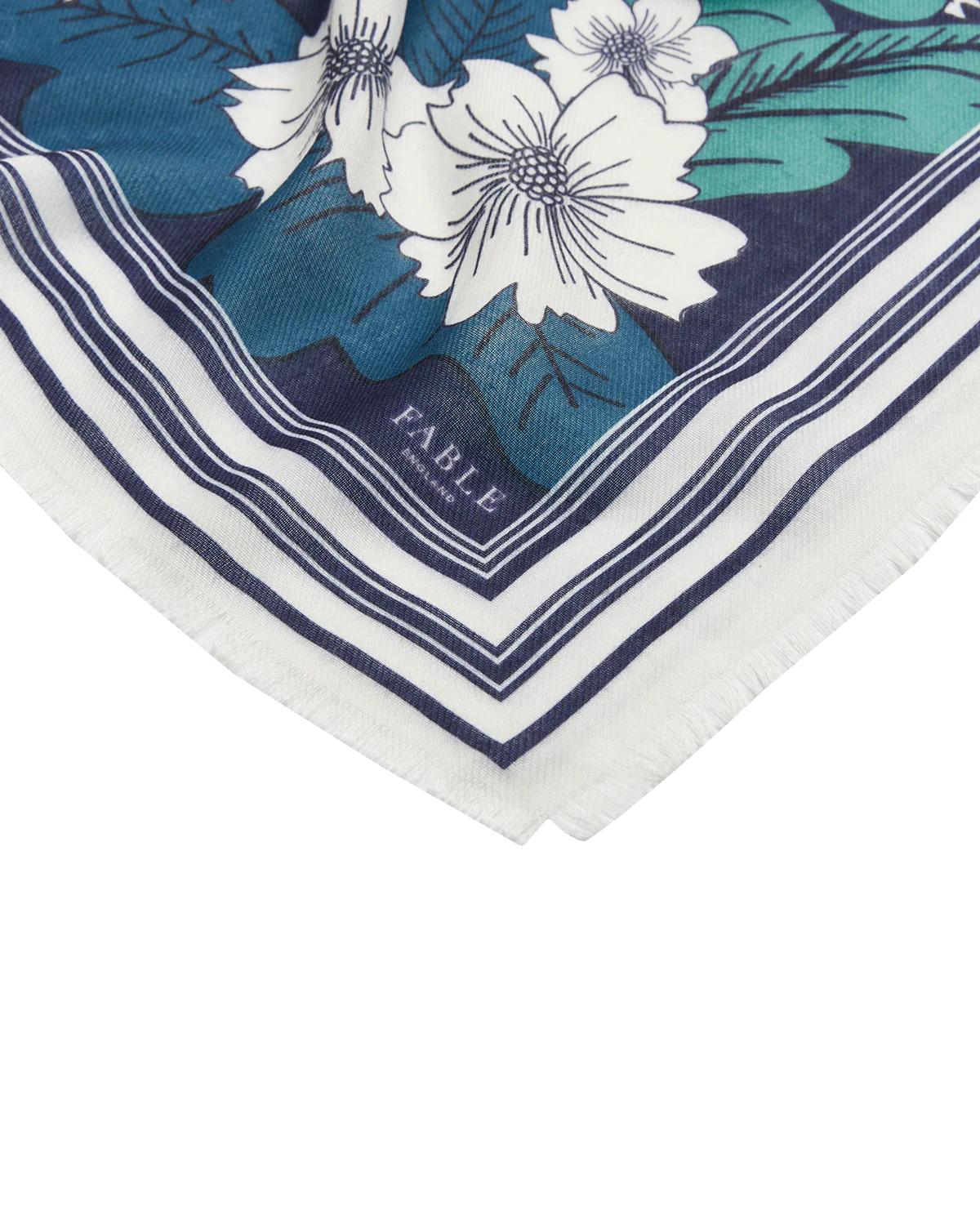 Blue Solara Winter Scene Long Scarf - Image 4