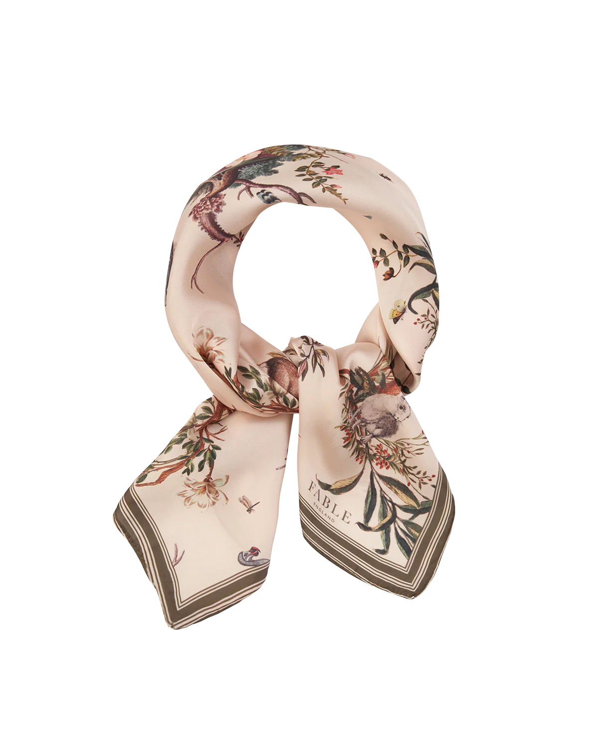 Toile de Jouy Olive Green Square Scarf - Image 3