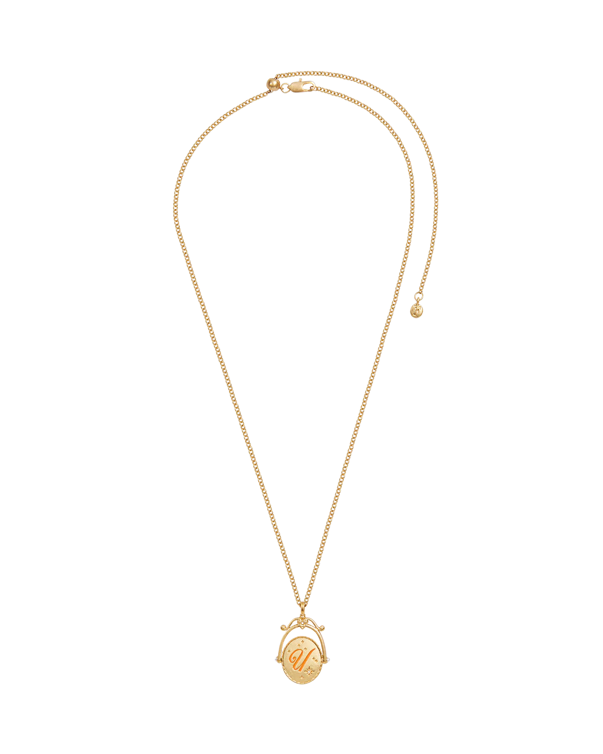 U Initial Ursinia Gold Spinner Necklace - Image 5