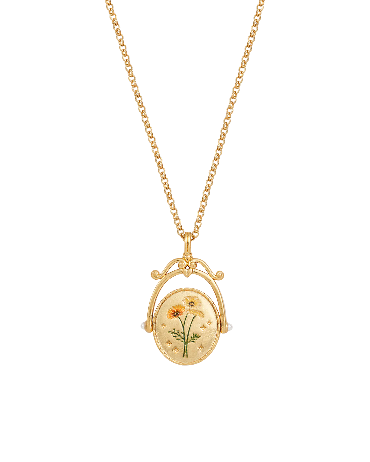 U Initial Ursinia Gold Spinner Necklace - Image 6