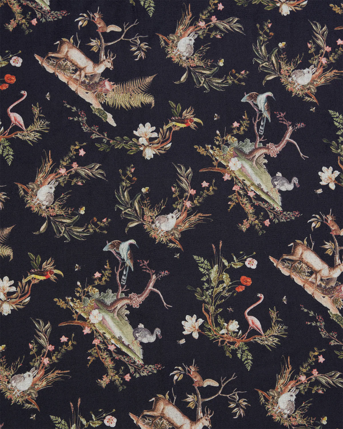 Black Wonderland Toile Tassel Scarf - Image 3