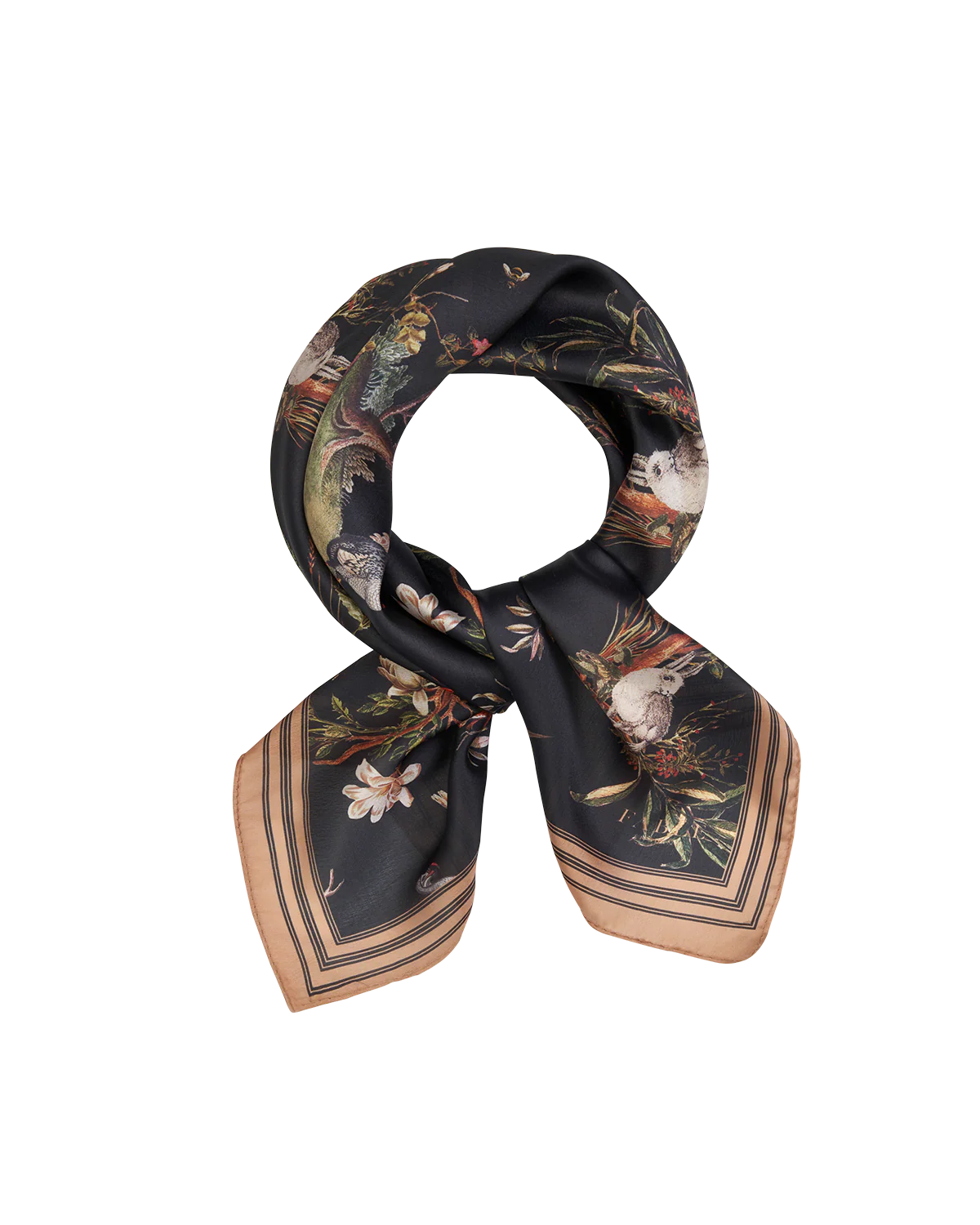 Wonderland Toile Black Square Scarf - Image 3