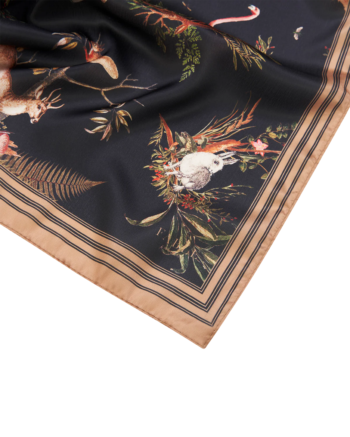 Wonderland Toile Black Square Scarf - Image 4